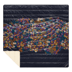 Fleece Puffy 2 Person Blanket - Midnight Bloom