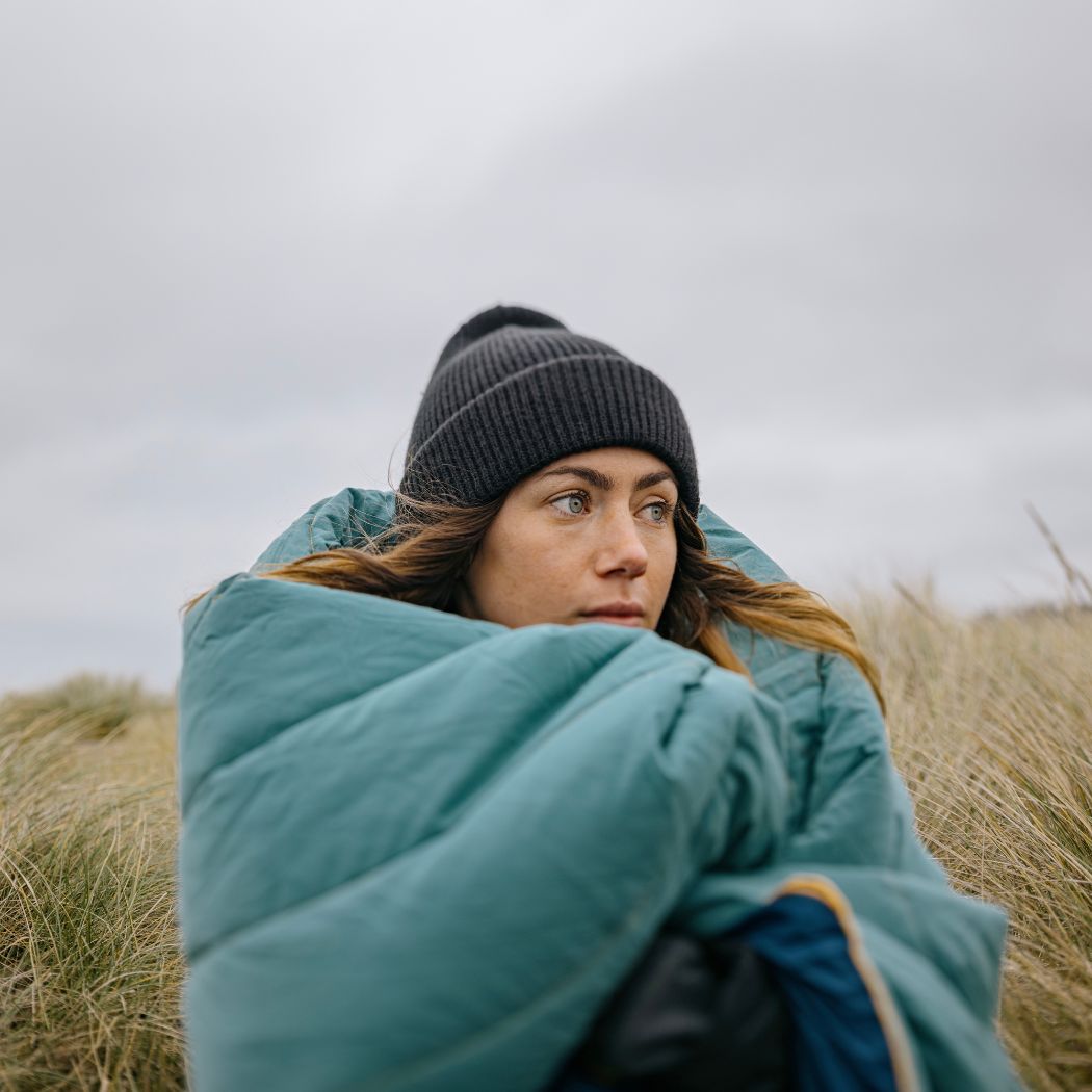 Rumpl Campfire Puffy Blanket - Sage Navy Campfire Puffy Blanket - Sage Navy | Rumpl Blankets For Everywhere Solid Campfire Puffy