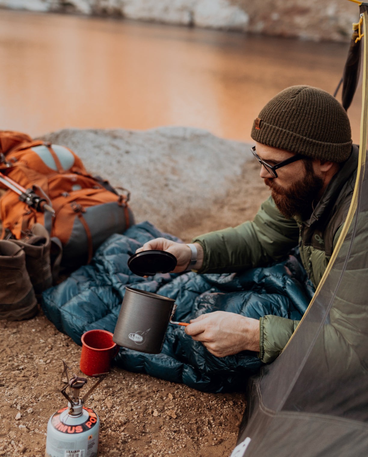 Couverture Gonflable Rumpl The Backcountry Pour Camping - Taille 2 Personnes, Couleur Deepwater - Neuf