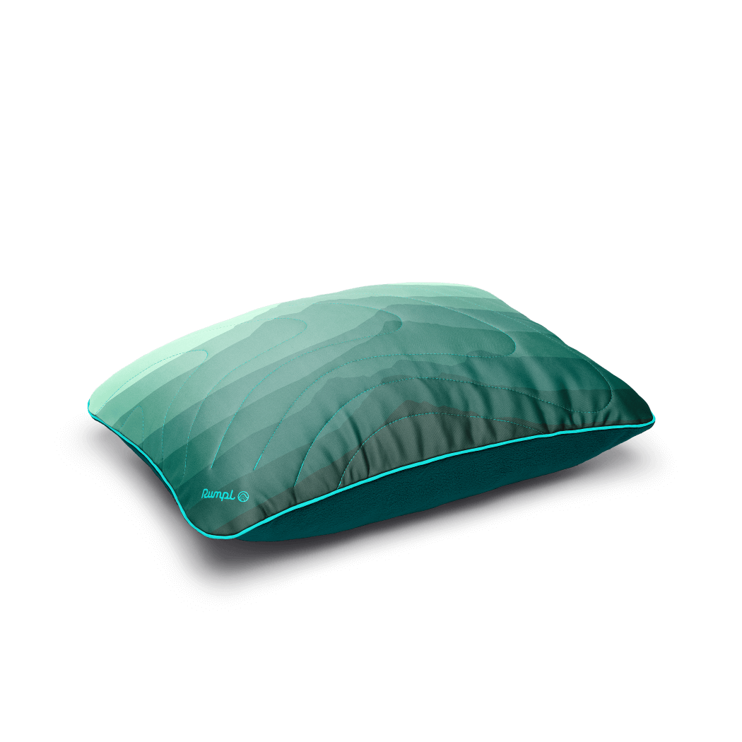 Rumpl The Camp Pillow - Cascade Fade The Adjustable Camp Pillow | Rumpl Blankets & Gear Camp Pillow