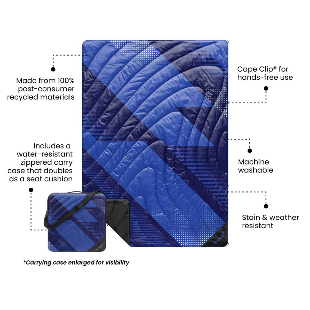 Gametime Puffy Blanket - Blue / Blue