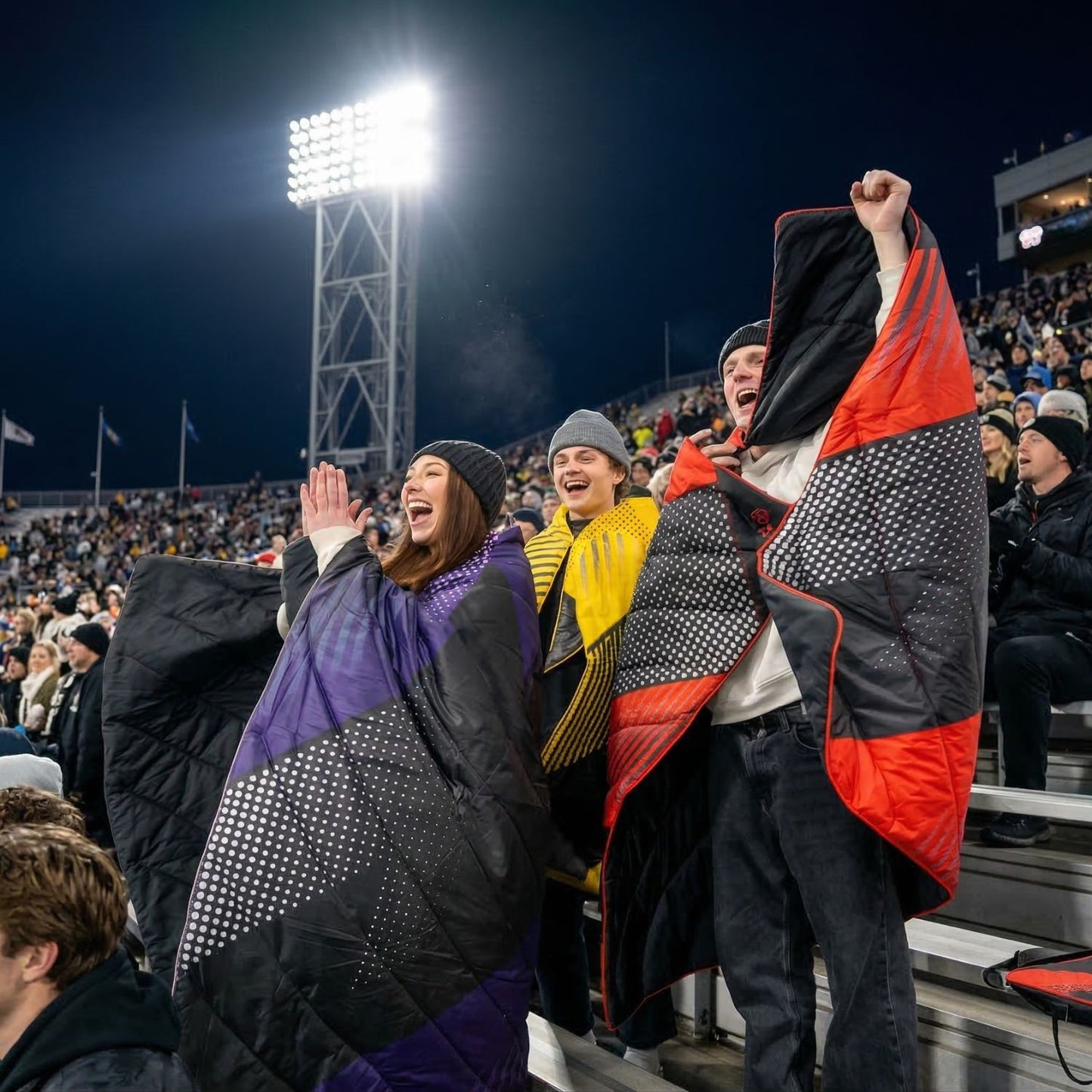 Rumpl Gametime Puffy Blanket - Blue / Orange Gametime Puffy Blanket - Blue / Orange | Rumpl Blankets For Everywhere Gametime Puffy