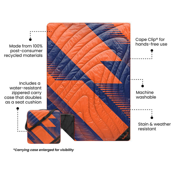 Rumpl Gametime Puffy Blanket - Blue / Orange Gametime Puffy Blanket - Blue / Orange | Rumpl Blankets For Everywhere Gametime Puffy