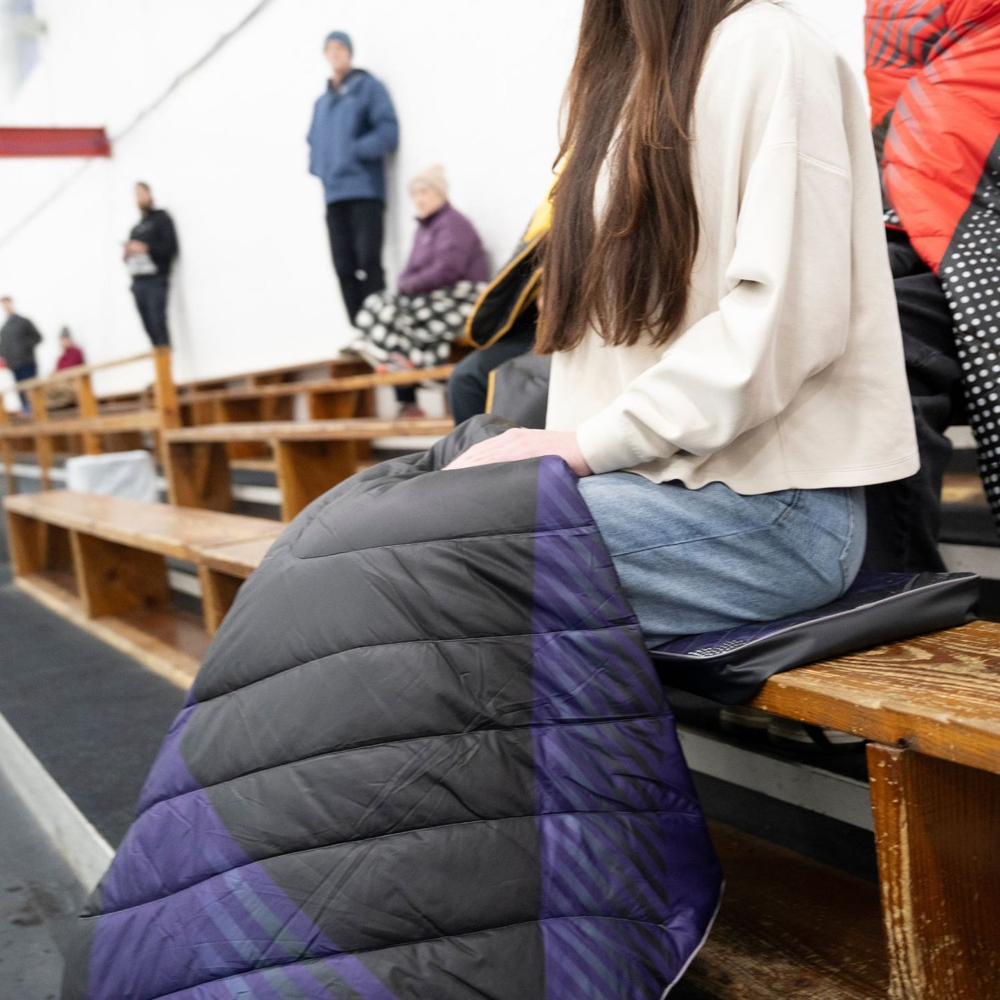 Rumpl Gametime Puffy Blanket - Purple / Black Gametime Puffy Blanket - Purple / Black | Rumpl Blankets For Everywhere Gametime Puffy