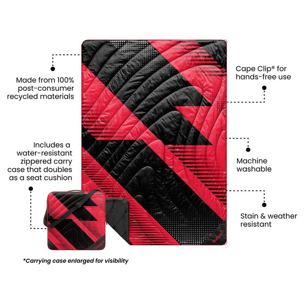 Rumpl Gametime Puffy Blanket - Red / Black Gametime Puffy Blanket - Red / Black | Rumpl Blankets For Everywhere Gametime Puffy