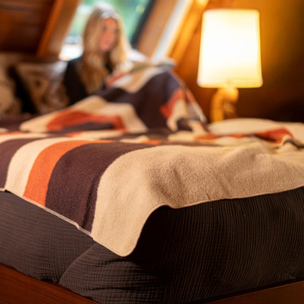 Merino Softwool 2 Person Blanket - Quilted Amber