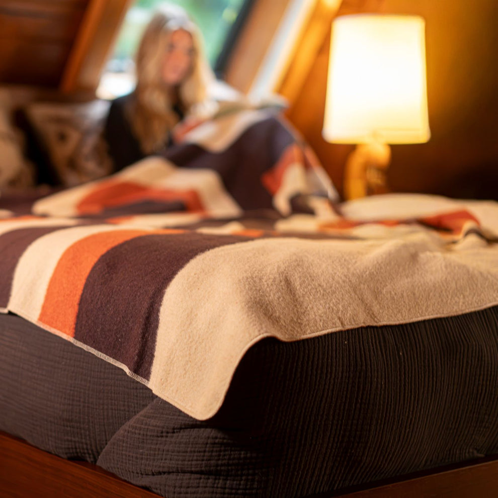 Merino Softwool 2 Person Blanket - Quilted Amber
