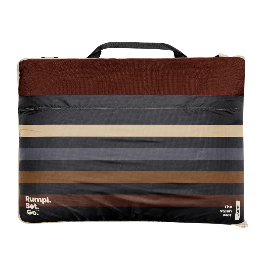 Rumpl Stash Mat - Mocha Mini Stripes Stash Mat - Mocha Mini Stripes | Rumpl Blankets For Everywhere Overland Mat