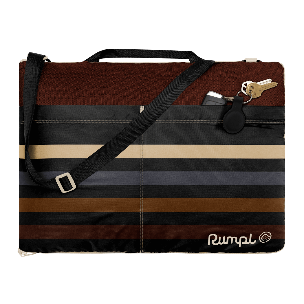 Rumpl Stash Mat - Mocha Mini Stripes Stash Mat - Mocha Mini Stripes | Rumpl Blankets For Everywhere Overland Mat