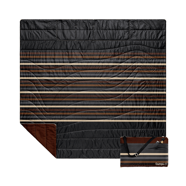Rumpl Stash Mat XL - Mocha Mini Stripes Stash Mat XL - Mocha Mini Stripes | Rumpl Blankets For Everywhere Overland Mat