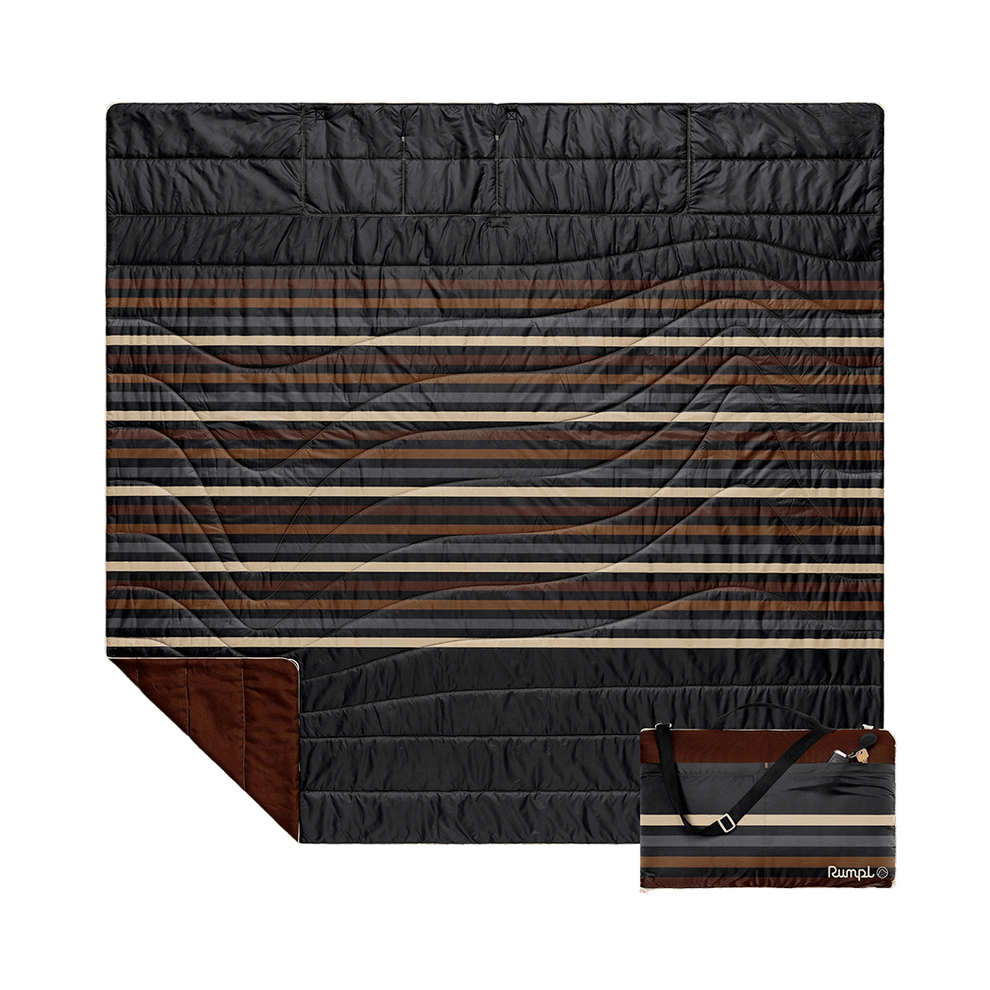 Rumpl Stash Mat XL - Mocha Mini Stripes Stash Mat XL - Mocha Mini Stripes | Rumpl Blankets For Everywhere Overland Mat