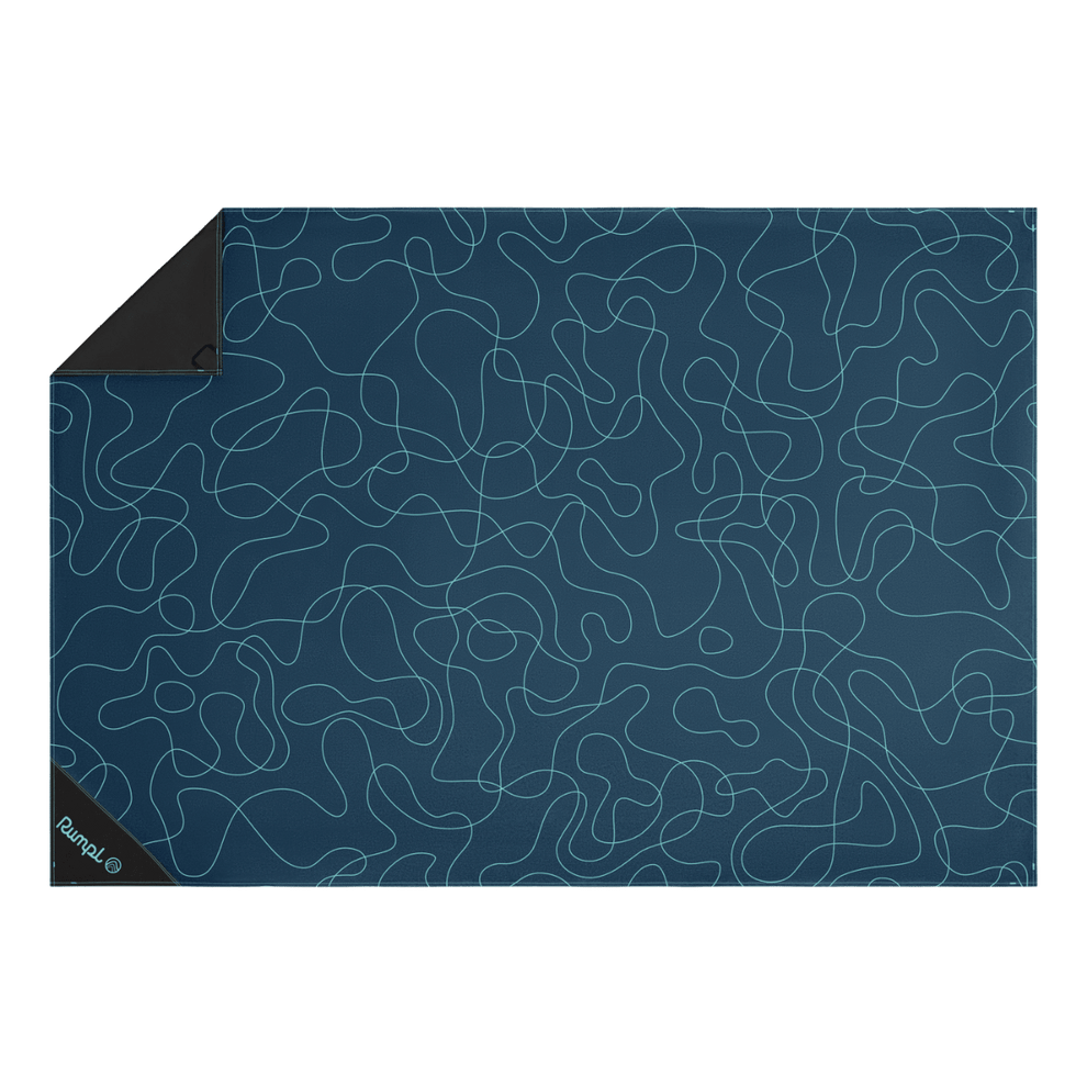 Rumpl Pack Mat - Puzzled Blue Pack Mat - Puzzled Blue | Rumpl Blankets For Everywhere Pack Mat