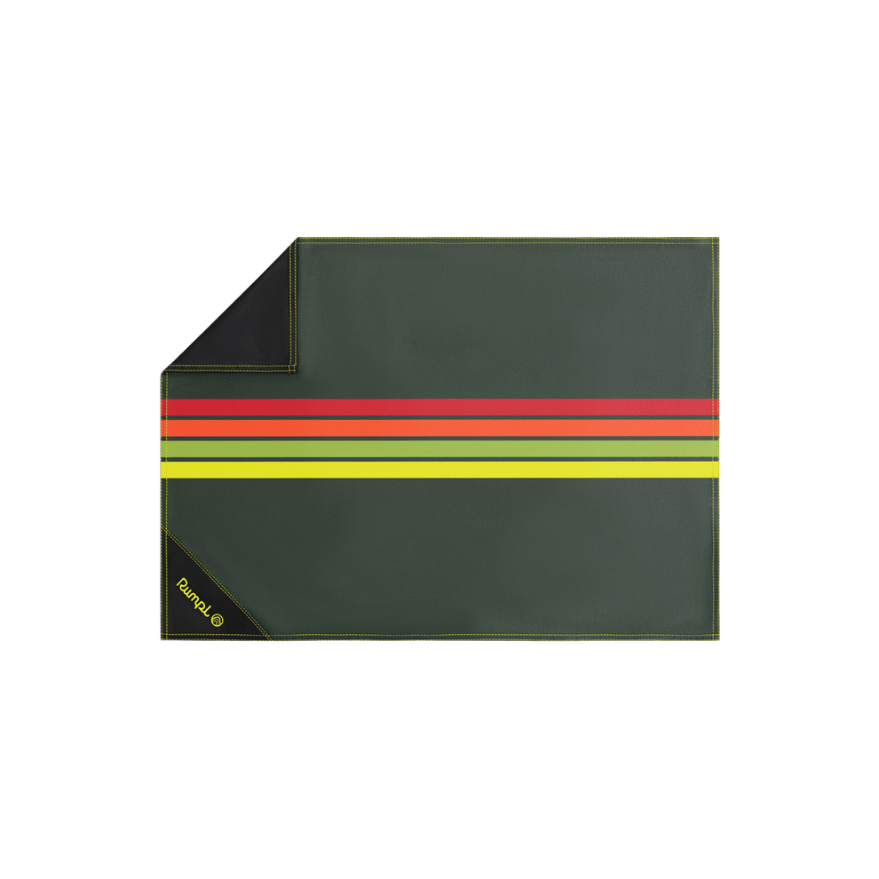 Rumpl Pack Mat Micro - Green Retro Stripes Pack Mat Micro - Green Retro Stripes | Rumpl Blankets For Everywhere Pack Mat