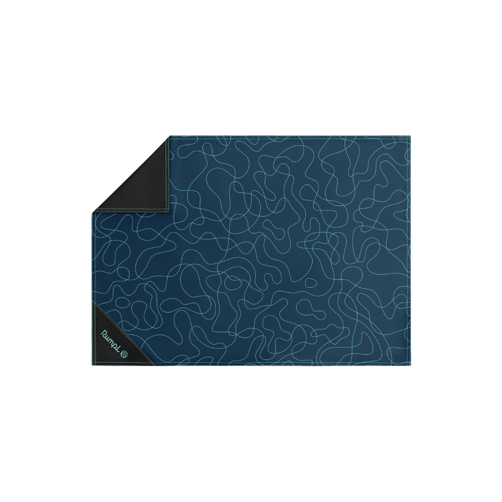 Rumpl Pack Mat Micro - Puzzled Blue Pack Mat Micro - Puzzled Blue | Rumpl Blankets For Everywhere Pack Mat