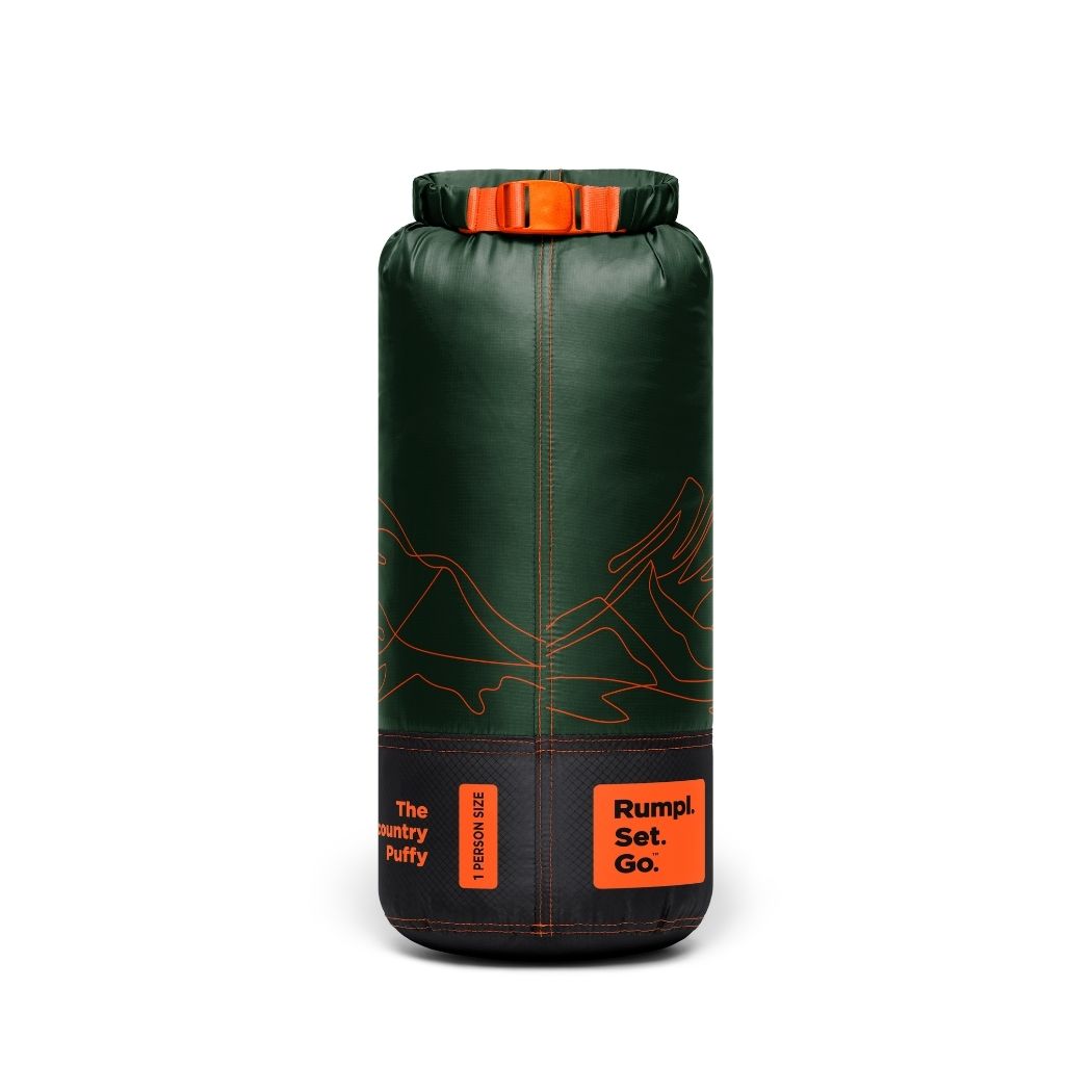Rumpl Backcountry Puffy Blanket - Mountain Green Peak Backcountry Puffy Blanket - Mountain Green Peak | Rumpl Blankets For Everywhere Print Backcountry Puffy
