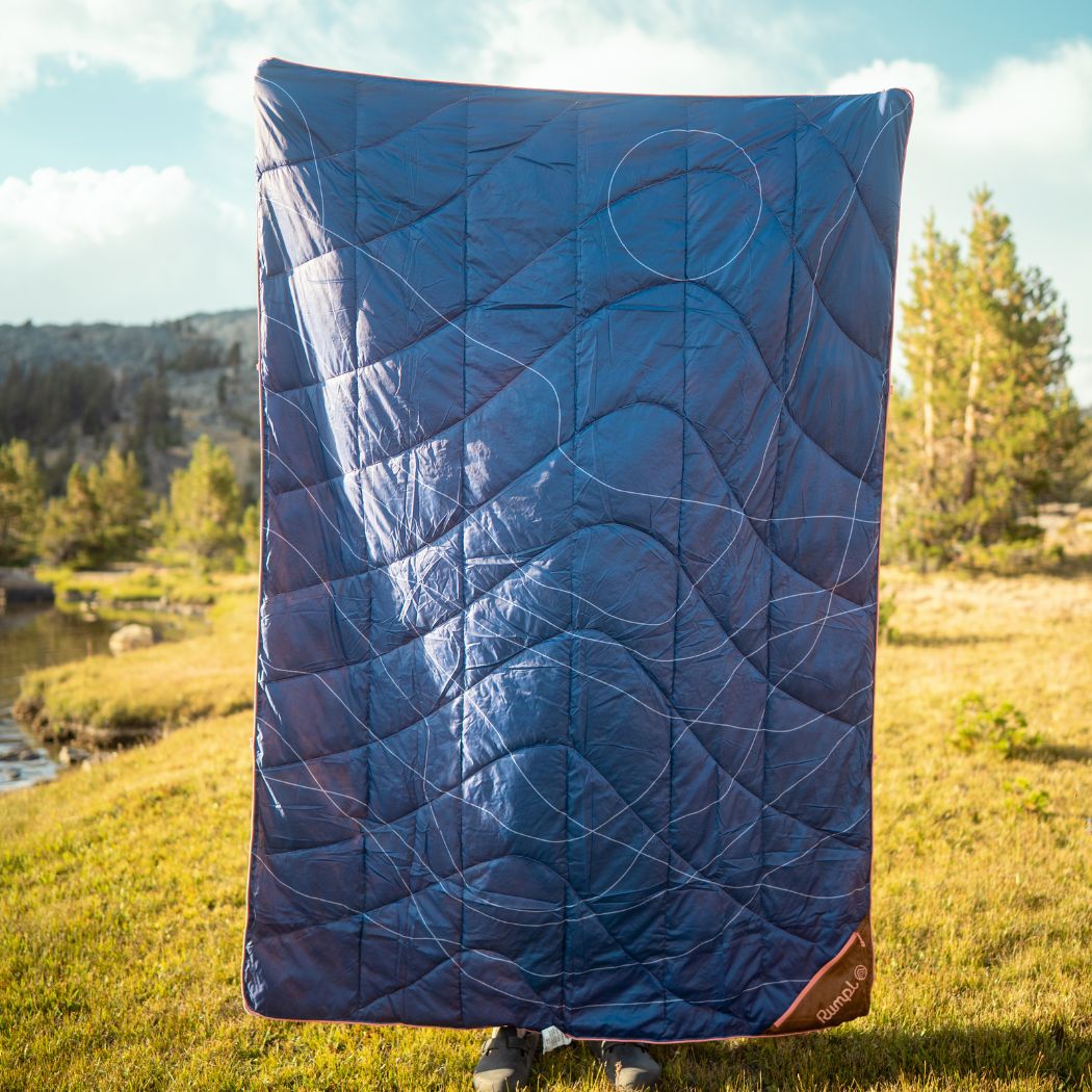 Backcountry Puffy Blanket: Trace Valley Marionberry | Rumpl. Set. Go.
