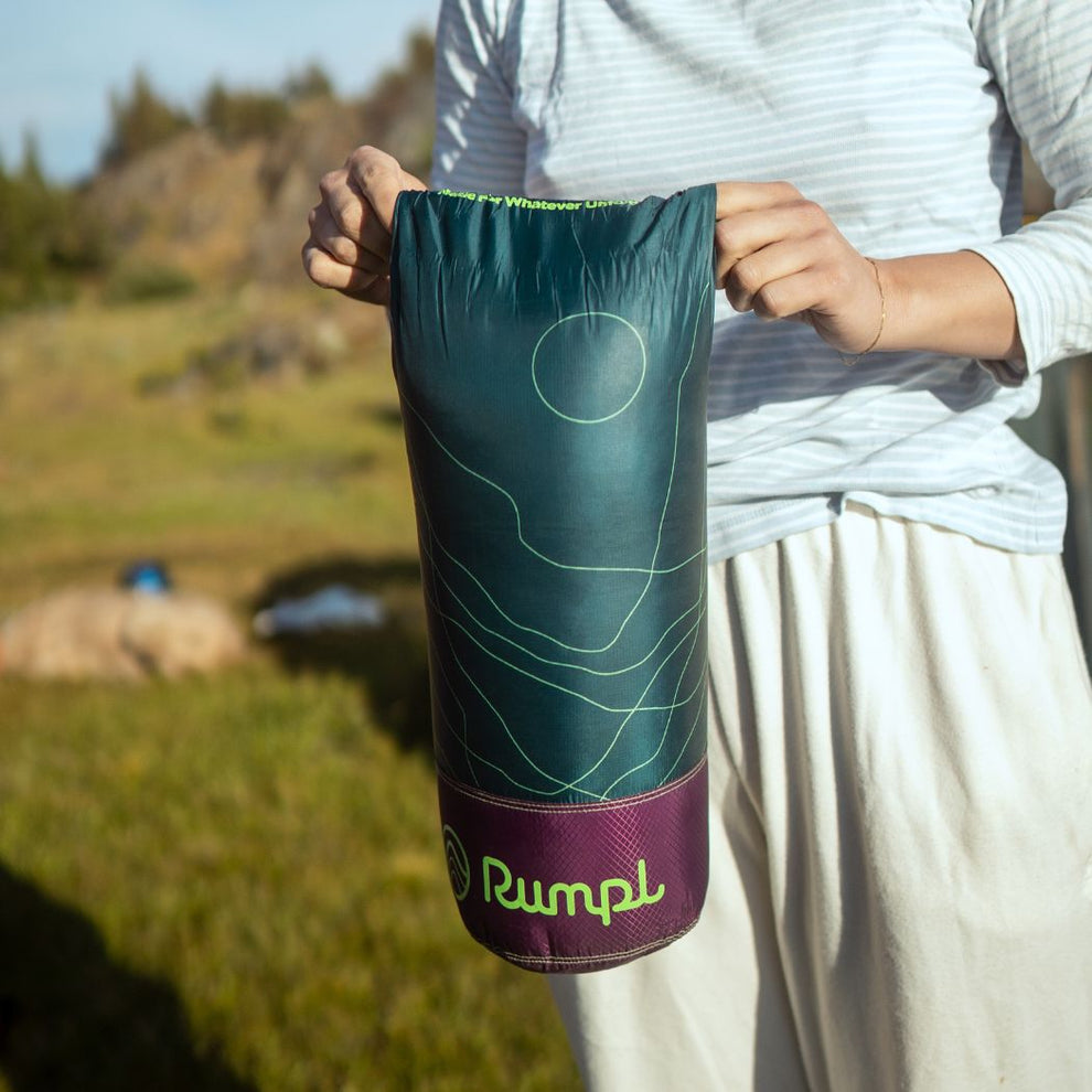Rumpl Backcountry Puffy Blanket - Trace Valley Moss Backcountry Puffy Blanket - Trace Valley Moss | Rumpl Blankets For Everywhere Printed Backcountry Puffy