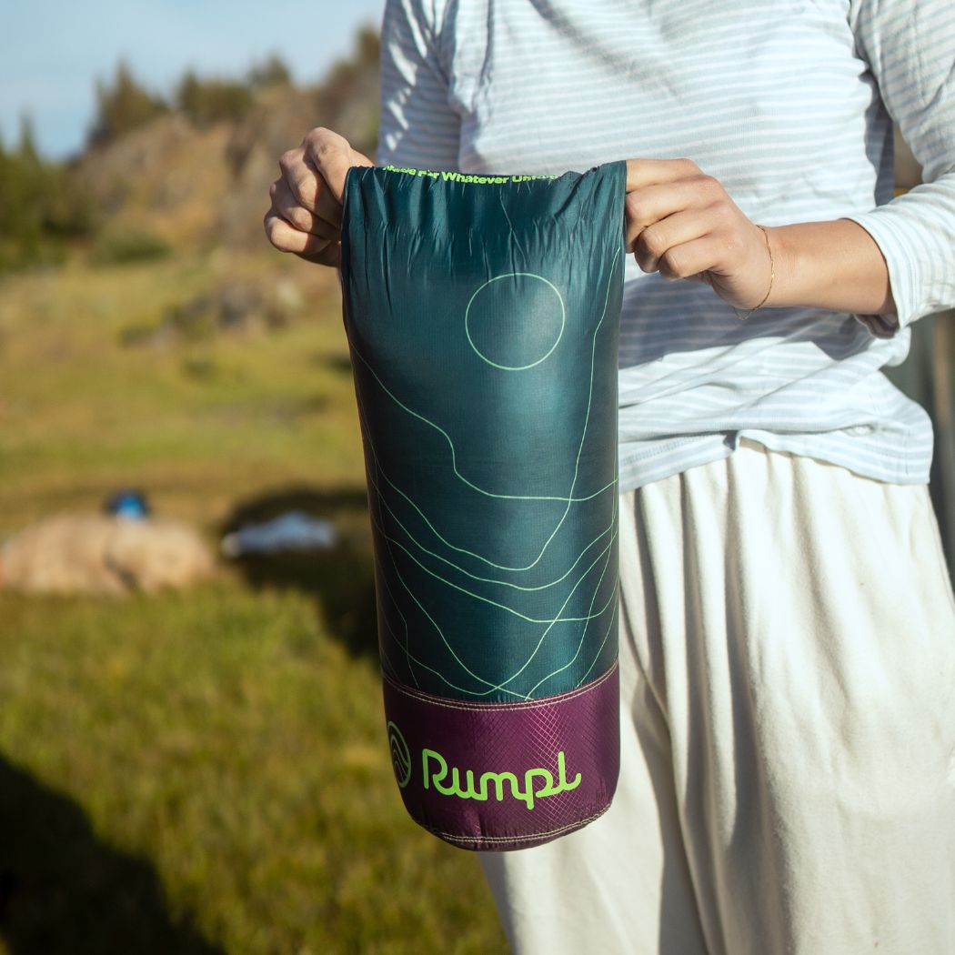 Rumpl Backcountry Puffy Blanket - Trace Valley Moss Backcountry Puffy Blanket - Trace Valley Moss | Rumpl Blankets For Everywhere Printed Backcountry Puffy