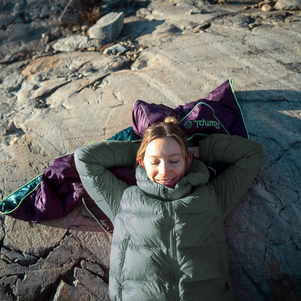 Rumpl Backcountry Puffy Blanket - Trace Valley Moss Backcountry Puffy Blanket - Trace Valley Moss | Rumpl Blankets For Everywhere Printed Backcountry Puffy