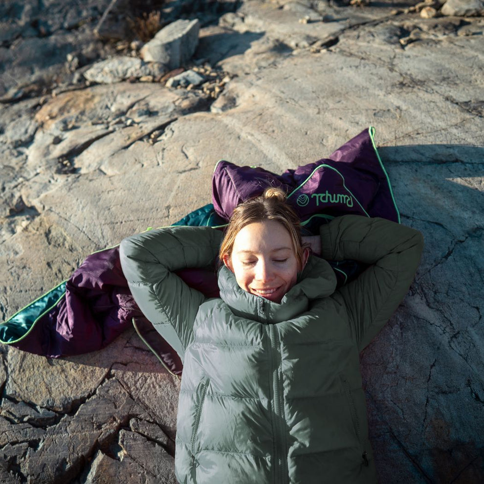 Rumpl Backcountry Puffy Blanket - Trace Valley Moss Backcountry Puffy Blanket - Trace Valley Moss | Rumpl Blankets For Everywhere Printed Backcountry Puffy