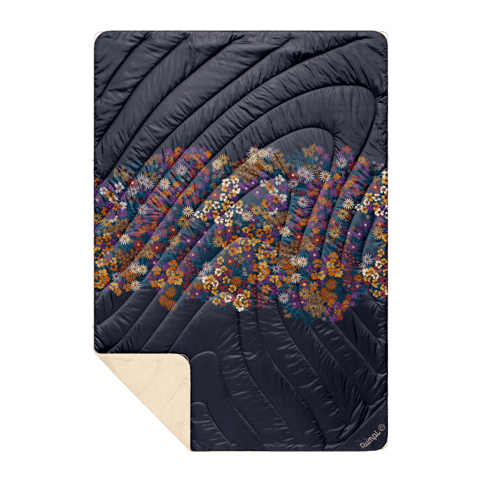 Rumpl Fleece Puffy Blanket - Midnight Bloom Fleece Puffy Blanket - Midnight Bloom | Rumpl Blankets For Everywhere Printed Fleece Puffy