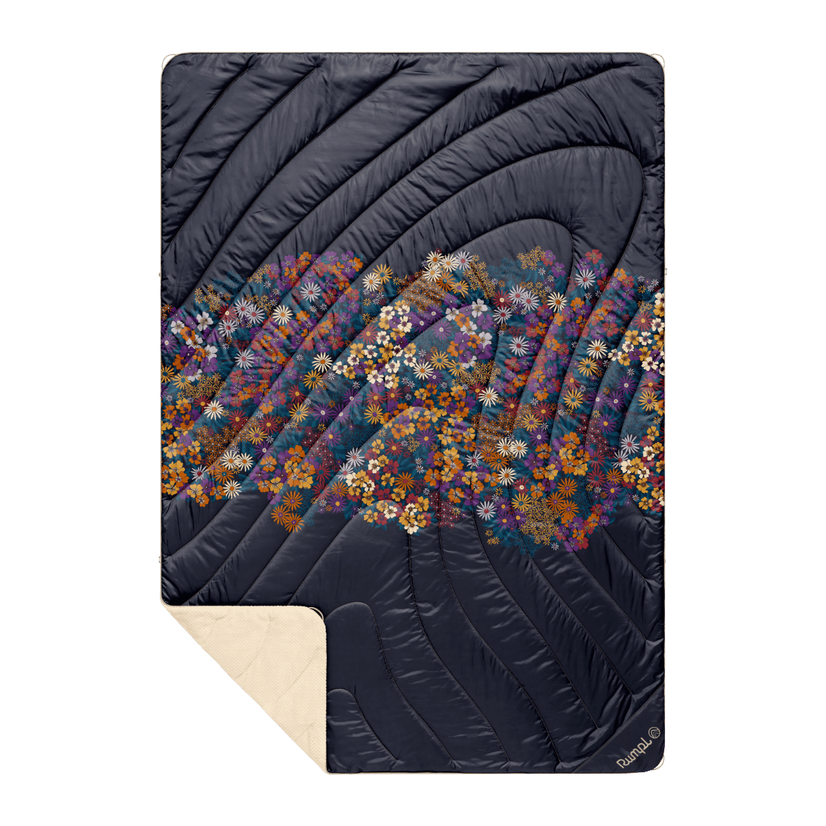 Rumpl Fleece Puffy Blanket - Midnight Bloom Fleece Puffy Blanket - Midnight Bloom | Rumpl Blankets For Everywhere Printed Fleece Puffy