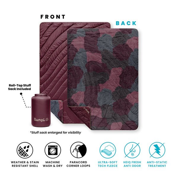 Rumpl Fleece Puffy Blanket - Puzzled Fig Fleece Puffy Blanket - Puzzled Fig | Rumpl Blankets For Everywhere Printed Fleece Puffy