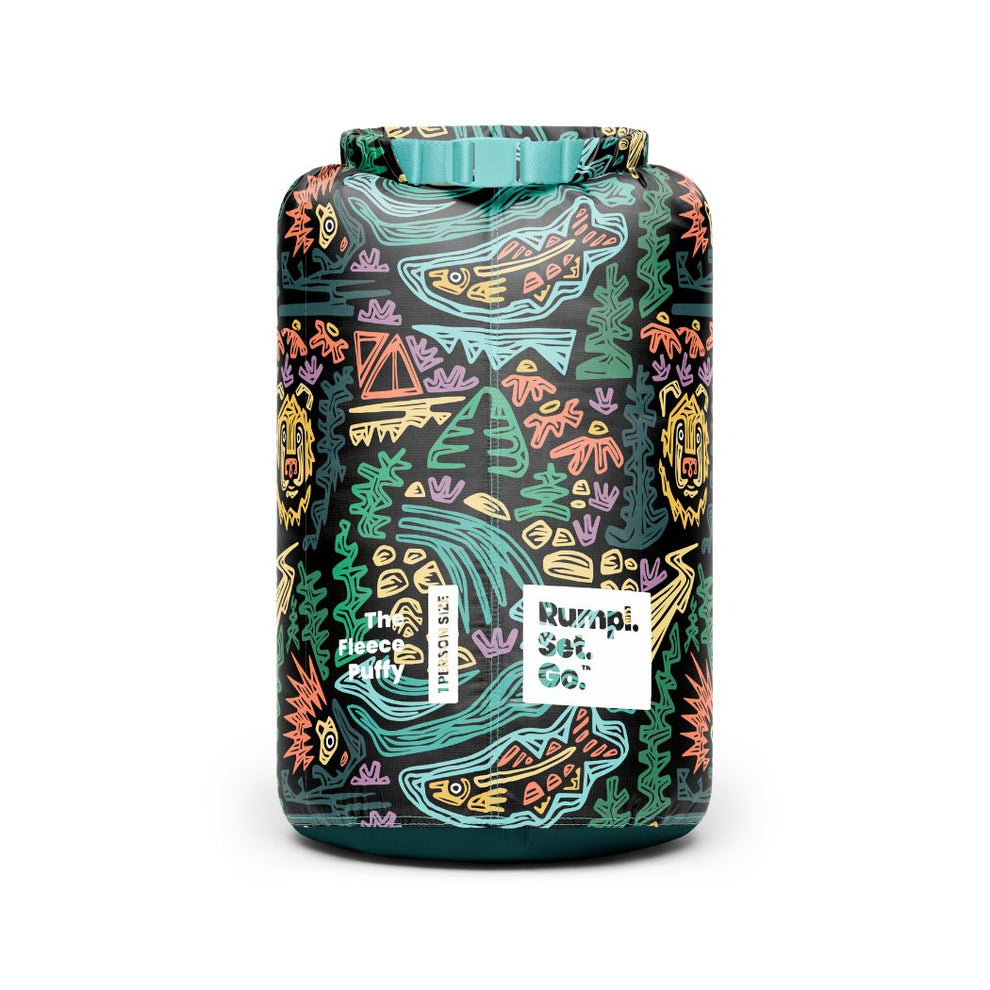 Rumpl Fleece Puffy Blanket - Rae Lang - Protect The Porkies Fleece Puffy Blanket - Protect The Porkies | Rumpl Blankets For Everywhere Printed Fleece Puffy