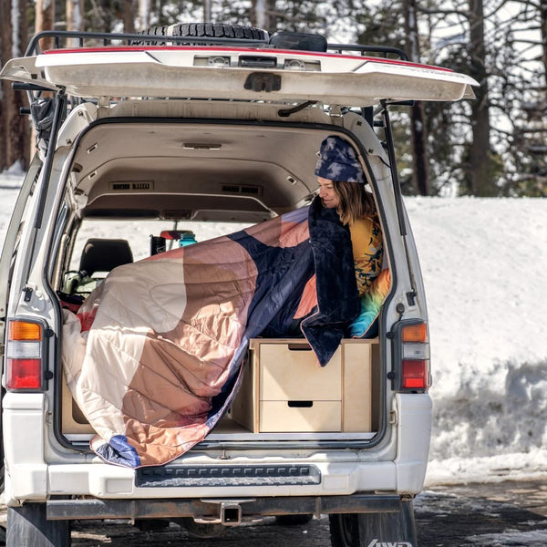 Rumpl Fleece Puffy Blanket - Valley Dawn Fleece Puffy Blanket - Valley Dawn | Rumpl Blankets For Everywhere Printed Fleece Puffy