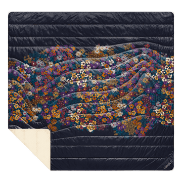 Rumpl Fleece Puffy 2 Person Blanket - Midnight Bloom Fleece Puffy 2 Person Blanket - Midnight Bloom | Rumpl Blankets For Everywhere Printed Fleece Puffy
