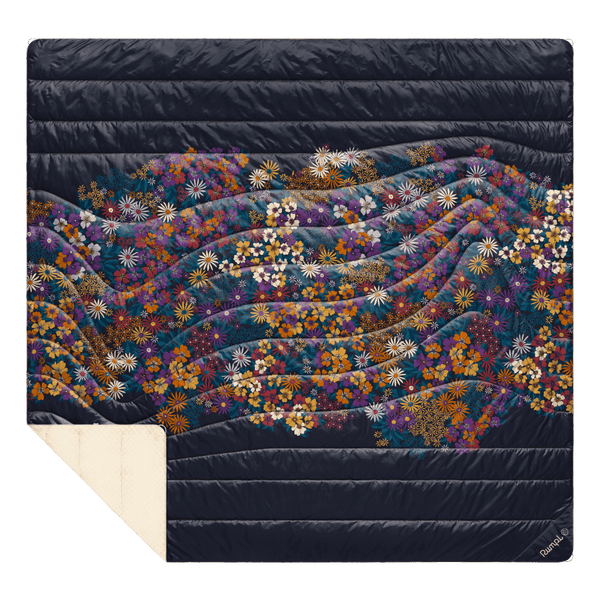 Rumpl Fleece Puffy 2 Person Blanket - Midnight Bloom Fleece Puffy 2 Person Blanket - Midnight Bloom | Rumpl Blankets For Everywhere Printed Fleece Puffy