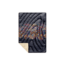 Fleece Puffy Mini Blanket - Midnight Bloom