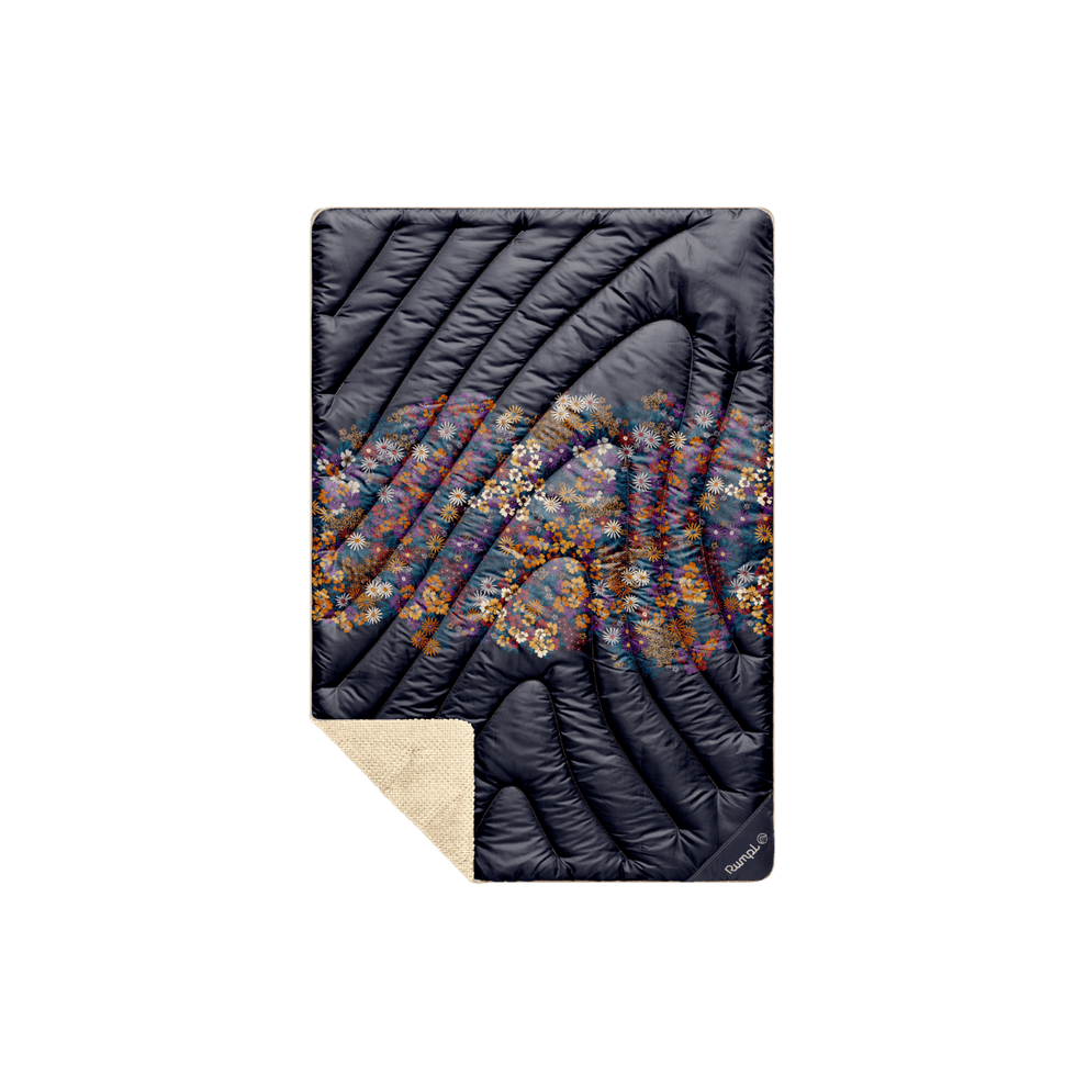 Rumpl Fleece Puffy Mini Blanket - Midnight Bloom Fleece Puffy Mini Blanket - Midnight Bloom | Rumpl Blankets For Everywhere Printed Fleece Puffy