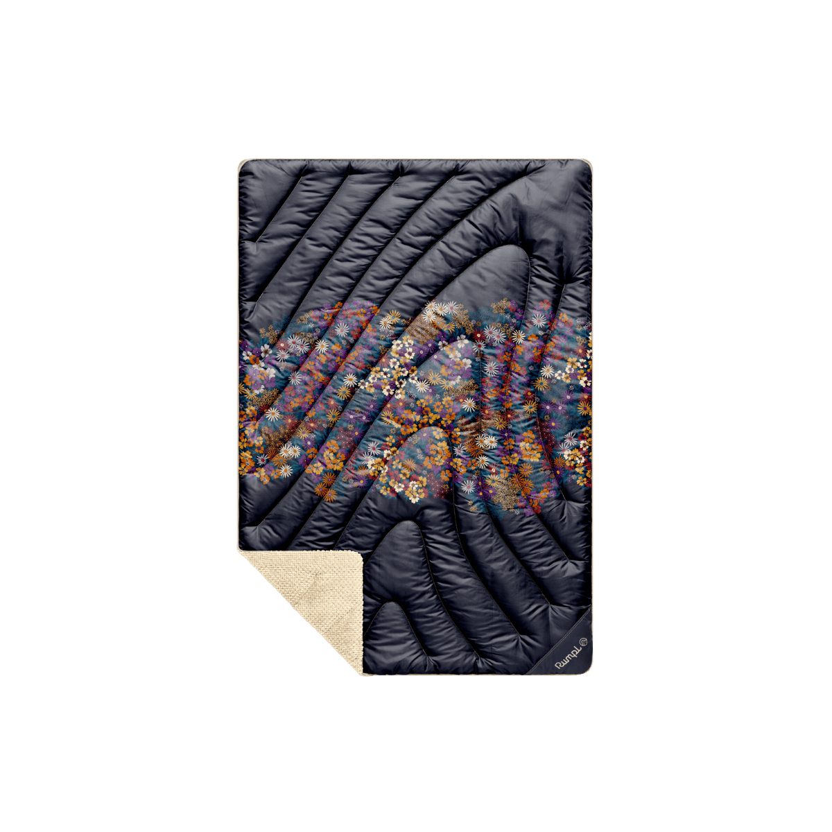 Rumpl Fleece Puffy Mini Blanket - Midnight Bloom Fleece Puffy Mini Blanket - Midnight Bloom | Rumpl Blankets For Everywhere Printed Fleece Puffy