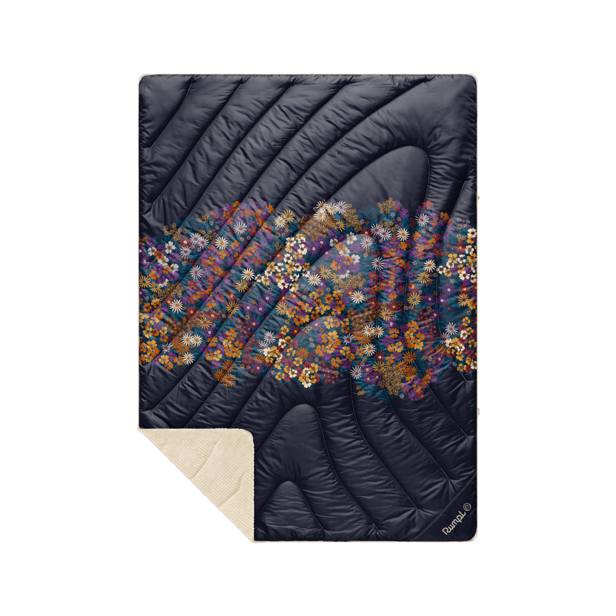 Rumpl Fleece Puffy Throw Blanket - Midnight Bloom Fleece Puffy Throw Blanket - Midnight Bloom | Rumpl Blankets For Everywhere Printed Fleece Puffy