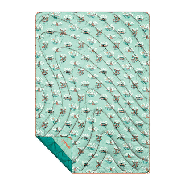 Rumpl Original Puffy Blanket - Aqua Outer Banks Original Puffy Blanket - Aqua Outer Banks | Rumpl Blankets For Everywhere Printed Original