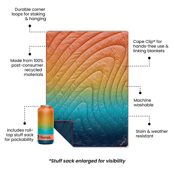 Rumpl Original Puffy Blanket - Baja Fade Original Puffy Blanket - Baja Fade| Rumpl Blankets For Everywhere Printed Original