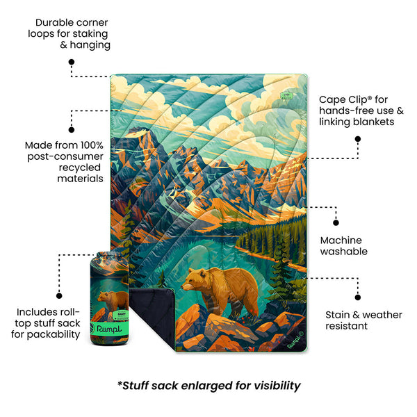 Rumpl Original Puffy Blanket - Banff Original Puffy Blanket - Banff National Park | Rumpl Blankets For Everywhere Printed Original