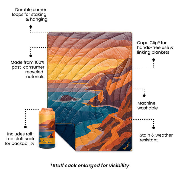 Rumpl Original Puffy Blanket - Big Sur Fade Original Puffy Blanket - Big Sur Fade | Rumpl Blankets For Everywhere Printed Original