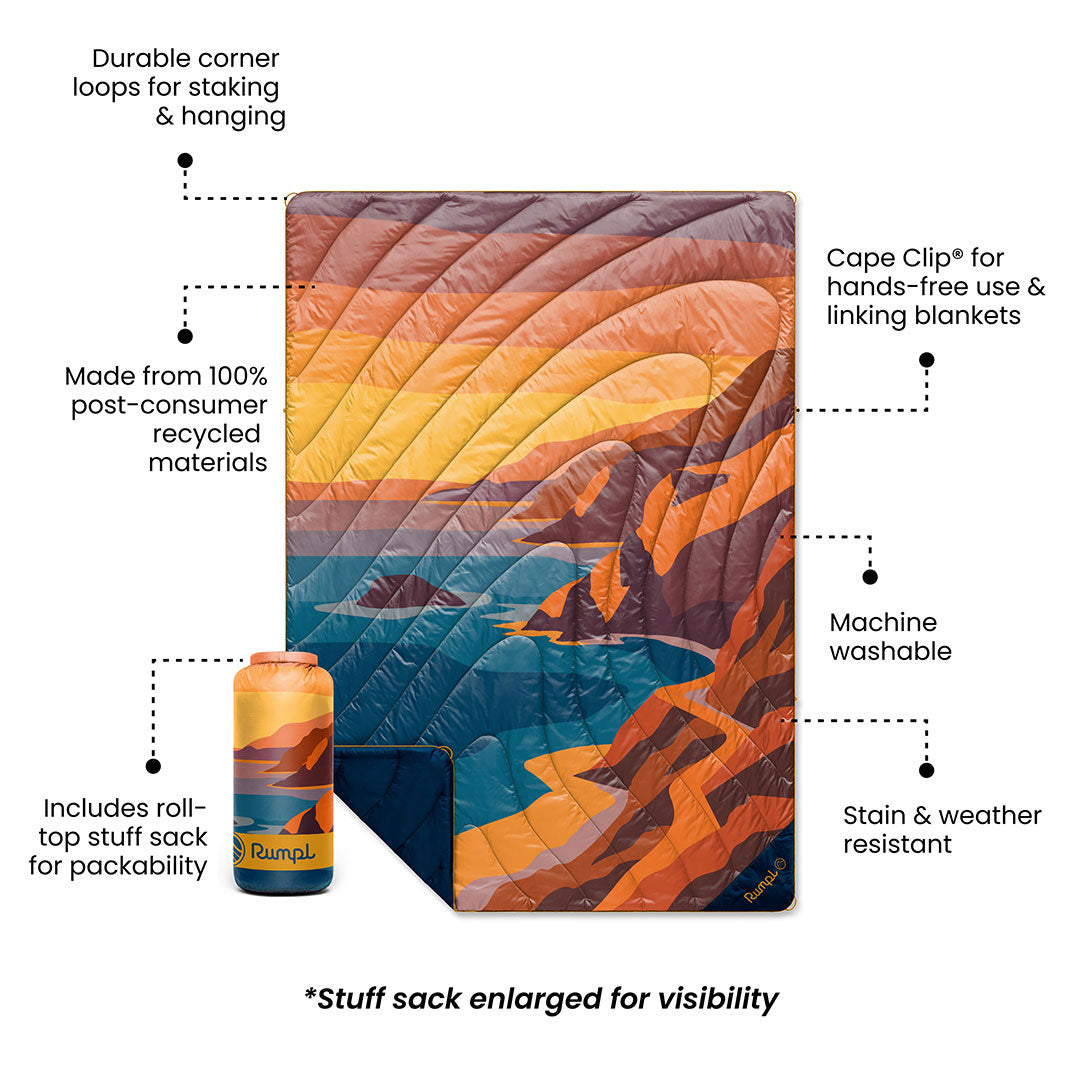 Rumpl Original Puffy Blanket - Big Sur Fade Original Puffy Blanket - Big Sur Fade | Rumpl Blankets For Everywhere Printed Original