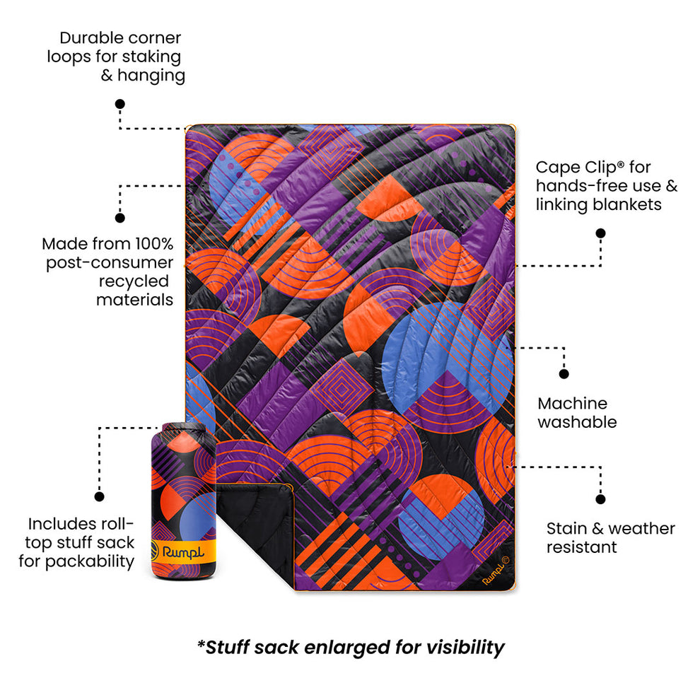 Rumpl Original Puffy Blanket - Deep Violet Discoid Original Puffy Blanket - Deep Violet Discoid | Rumpl Blankets For Everywhere Printed Original