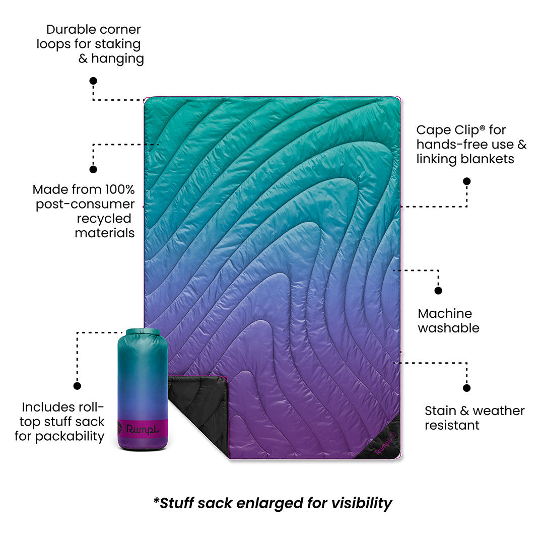 Rumpl Original Puffy Blanket - Deep Violet Fade Original Puffy Blanket - Deep Violet Fade | Rumpl Blankets For Everywhere Printed Original