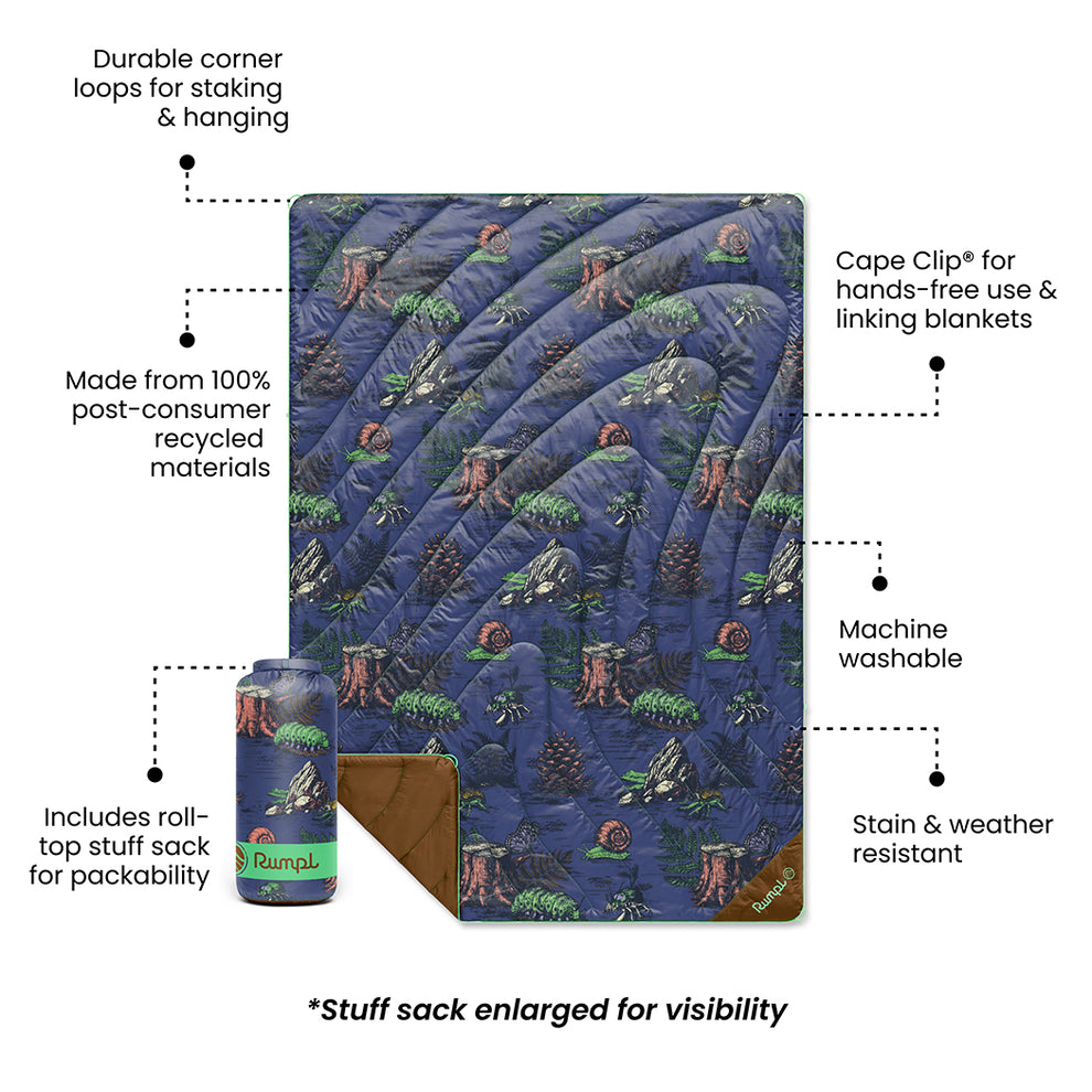 Rumpl Original Puffy Blanket - Forest Floor Original Puffy Blanket - Forest Floor | Rumpl Blankets For Everywhere Printed Original