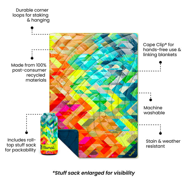 Rumpl Original Puffy Blanket - Geo Fresh Original Puffy Blanket - Geo Fresh | Rumpl Blankets For Everywhere Printed Original