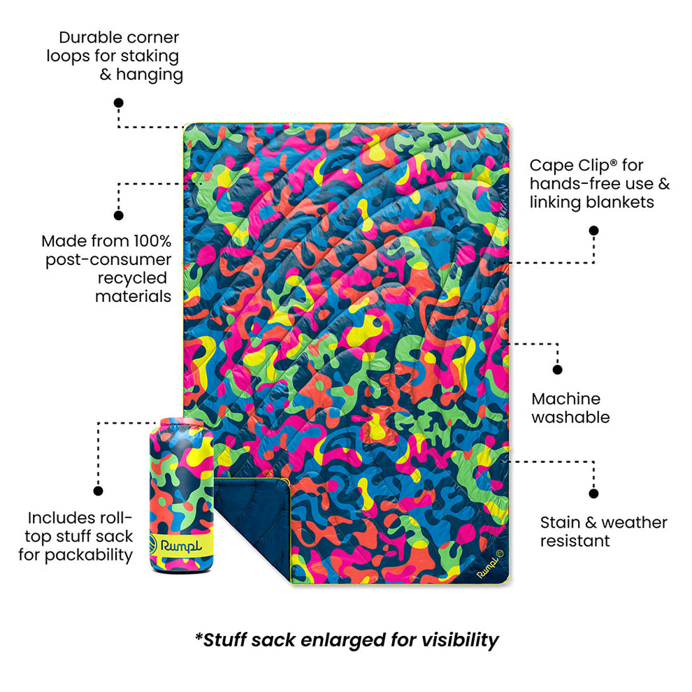 Rumpl Original Puffy Blanket - Hyper Abstraction Original Puffy Blanket - Hyper Abstraction | Rumpl Blankets For Everywhere Printed Original