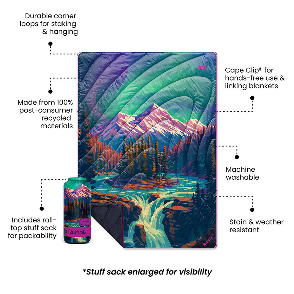 Rumpl Original Puffy Blanket - Jasper Original Puffy Blanket - Jasper National Park | Rumpl Blankets For Everywhere Printed Original