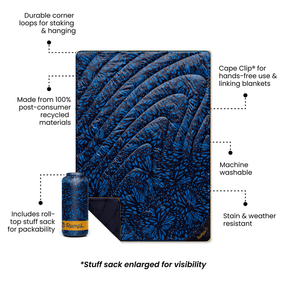 Rumpl Original Puffy Blanket - Midnight Flare Original Puffy Blanket - Midnight Flare | Rumpl Blankets For Everywhere Printed Original