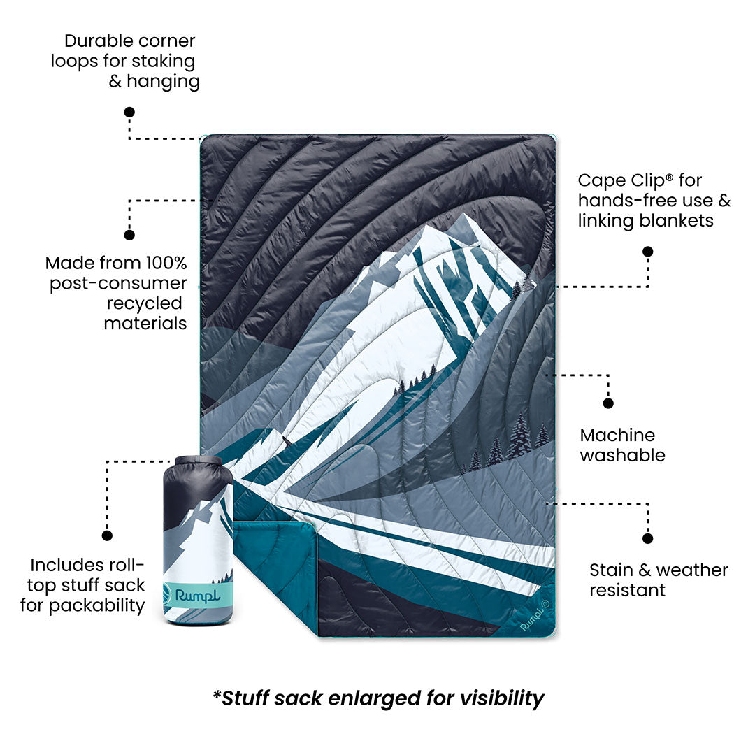 Rumpl Original Puffy Blanket - Midnight Mountain Peak Original Puffy Blanket - Midnight Mountain Peak | Rumpl Blankets For Everywhere Printed Original