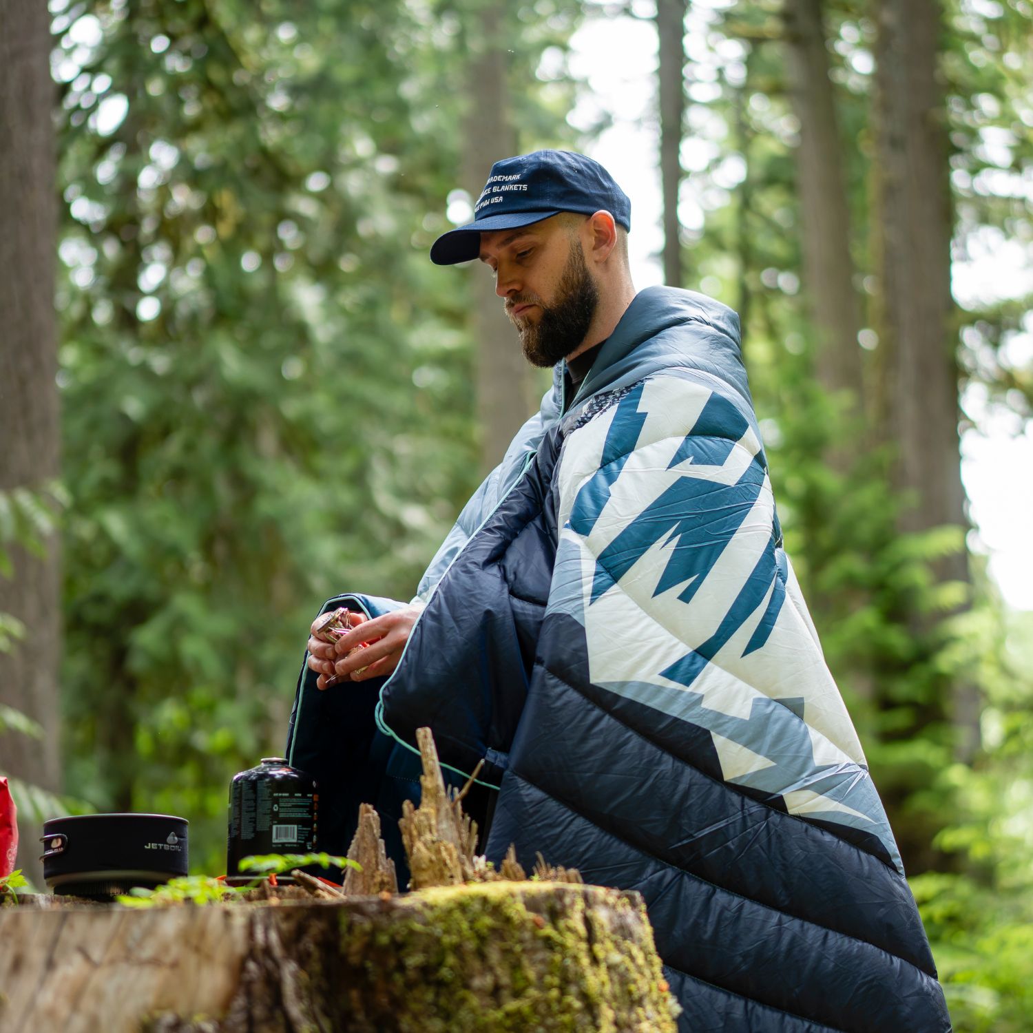 Original Puffy Blanket - Midnight Mountain Peak | Rumpl Blankets