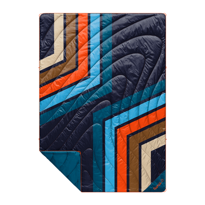 Rumpl Original Puffy Blanket - Midnight Retro Stripes Original Puffy Blanket - Midnight Retro Stripes | Rumpl Blankets For Everywhere Printed Original